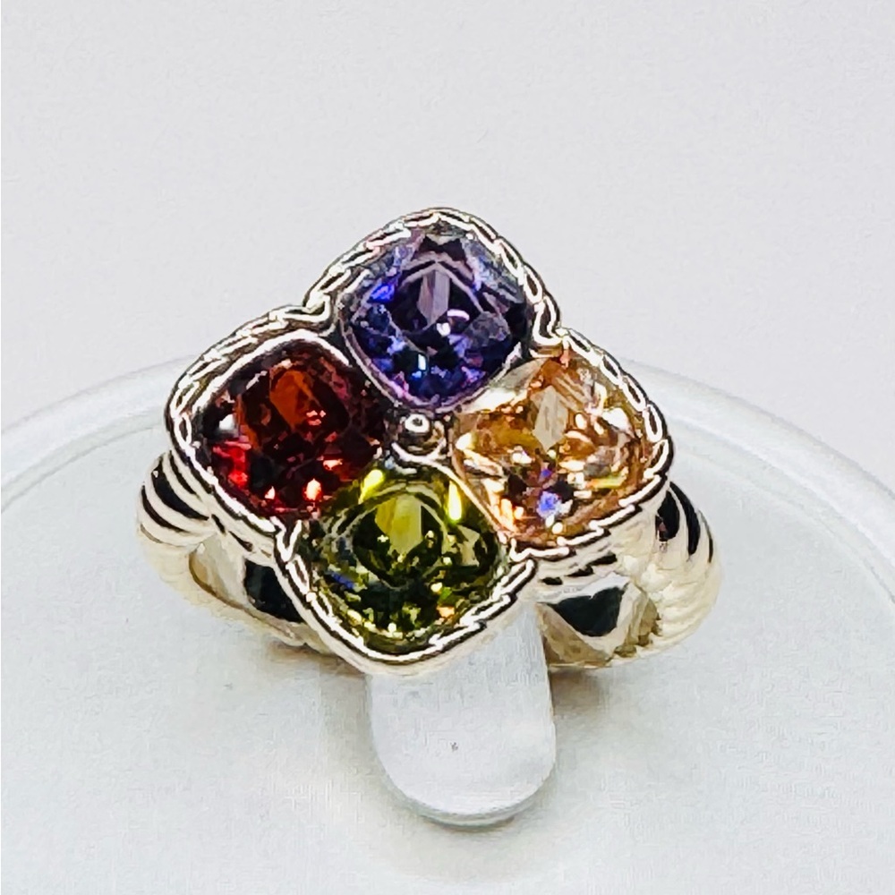 Multicolor Gemstone Statement Ring - Picture 2 of 4